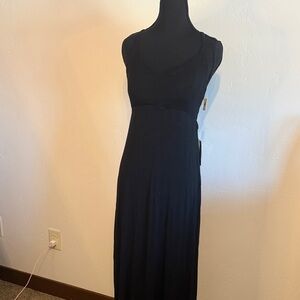 body glove maxi dress Maxi Black Sequin Beaded Split Dress With Gloves